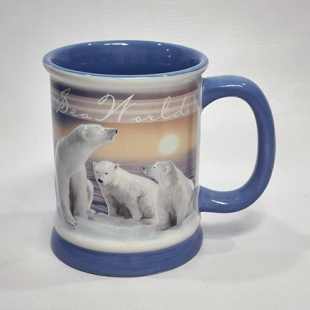 Polar Bears 3-D Embossed Coffee Tea Mug SeaWorld‎